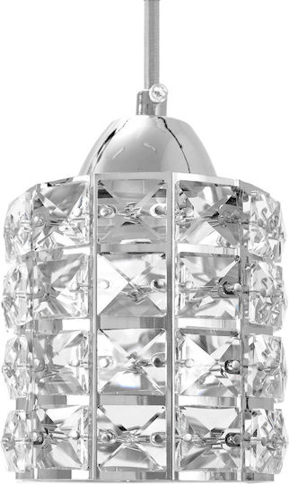 Toolight Hängelampe Silber mit Kristallen