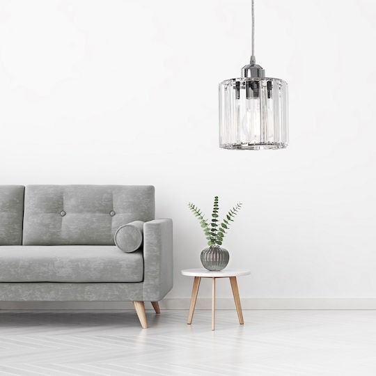 Toolight Hängelampe Silber mit Kristallen
