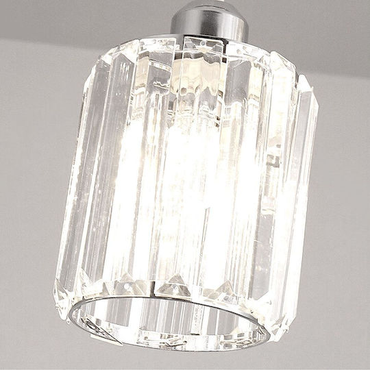 Toolight Hängelampe Silber mit Kristallen
