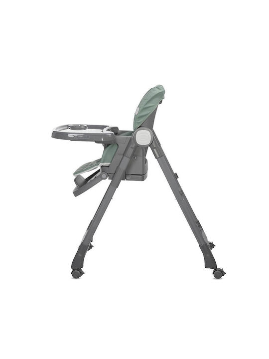 Lorelli Chef Foldable Baby Highchair 3 in 1 with Adjustable Height Green Leather