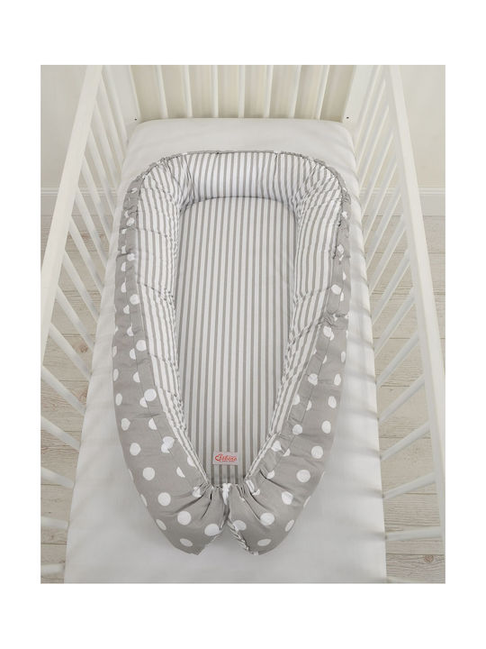 Bobono Baby Nest Gray, Dots On Gray