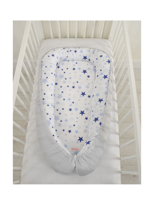 Bobono Βρεφικό Μαξιλάρι Φωλιά White And Blue