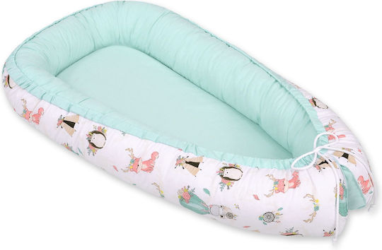 Bobono Βρεφικό Μαξιλάρι Φωλιά Beige, Light Mint