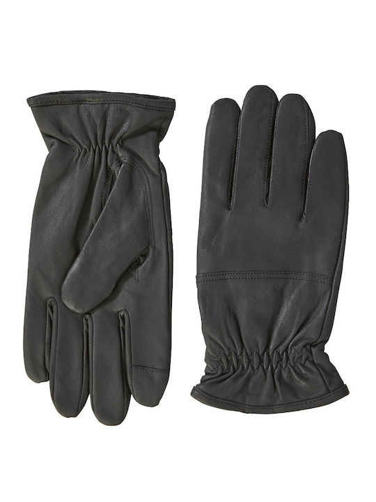 Camel Active Men's Leather Gloves Gray