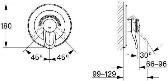 Grohe Built-in Faucet Mixer for Shower 2 Exits White