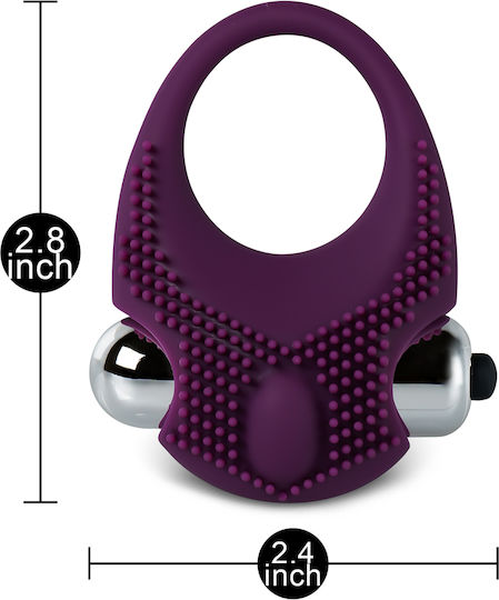 Purple Color Silicone Vibrating Cock Ring Clitoral Stimulat