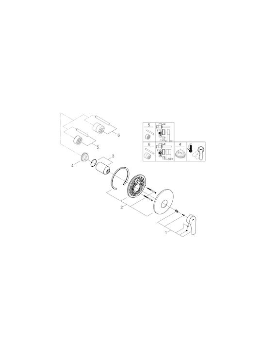 Grohe за душ кабина 1 Изход Черен