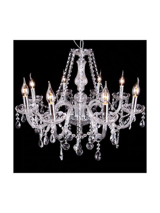 Toolight Chandelier with Crystals 8xE14 Transparent 68cm OSW-04600