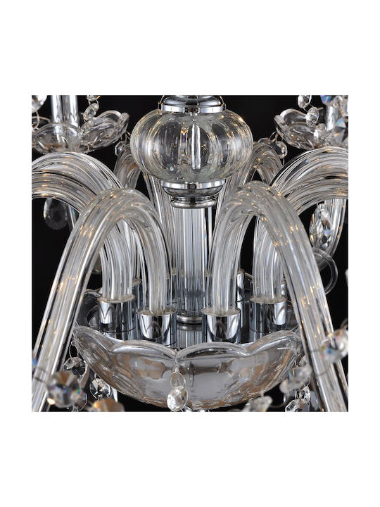Toolight Chandelier with Crystals 8xE14 Transparent 68cm OSW-04600
