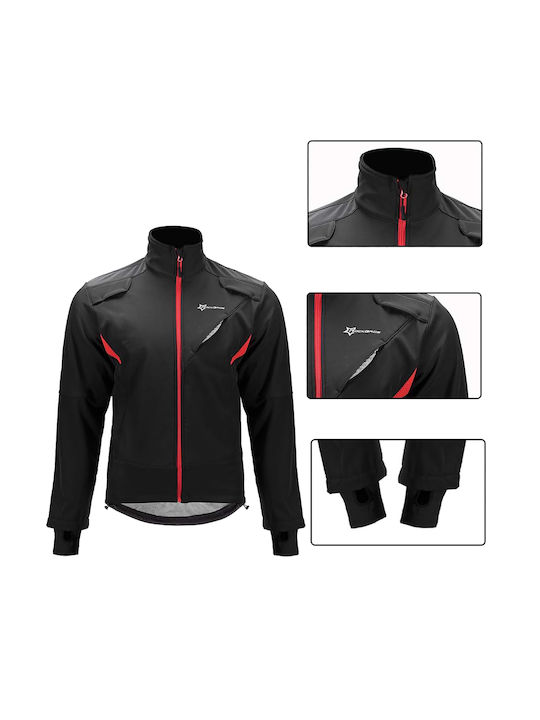 Rockbros Waterproof Cycling Windbreaker Jacket Long sleeve Black
