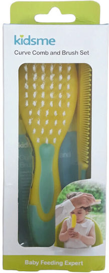 Kidsme Baby Brush & Comb Yellow 2pcs