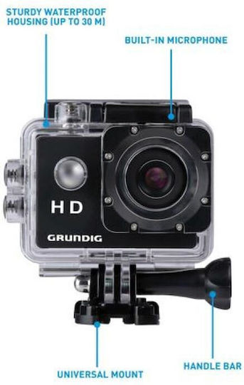 Grundig 27260 Action Camera HD (720p) with Screen 2" Black