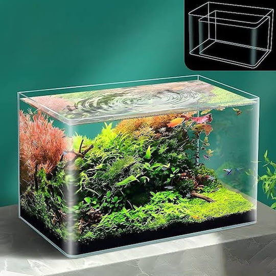 Fish Aquarium Capacity 23lt with 40x25x25cm White