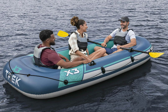 Bestway Hydro Force Trek X3 Inflatable Boat 3 Adults Blue with Paddles and Pump 294x137cm