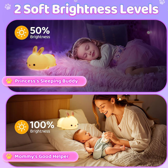 Lumini LED Lampă decorativă pentru copii cu Schimbări de Culori Multicolor 13.5x10x8εκ.