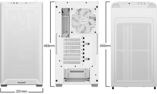 Be Quiet Pure Base 501 Gaming Midi-Turm Computergehäuse mit Seitenfenster Airflow Fenster Weiß