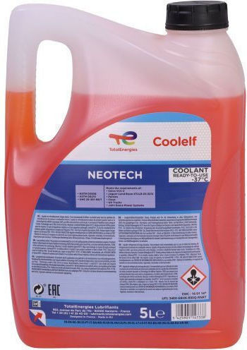 Total Coolelf Neotech Αντιψυκτικό Παραφλού Ψυγείου Αυτοκινήτου G12+ / G30 -37°C 5lt
