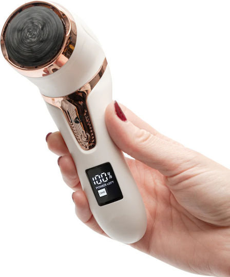 Elektrische Feile Sohlen Fersen Rio Pedi5 Vakuumfunktion 3 Austauschbare Köpfe LED-Anzeige 80 Minuten Laufzeit IPX6 USB-Ladung Weiß Gold