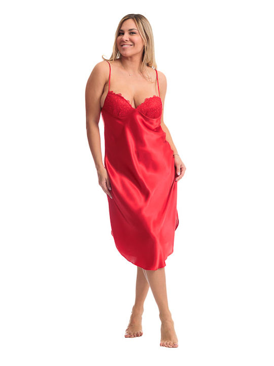 Jasmin Winter Women's Robe with Nightdress Red