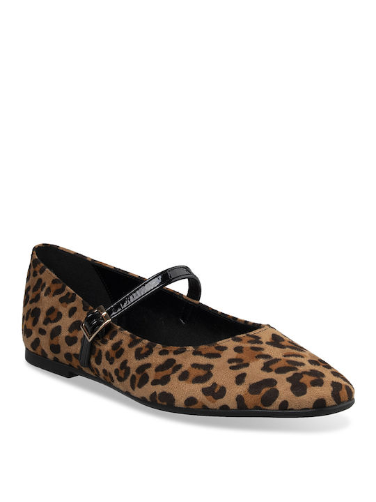 Tsouderos Shoes Leopard Ballerinas With strap Multicolour