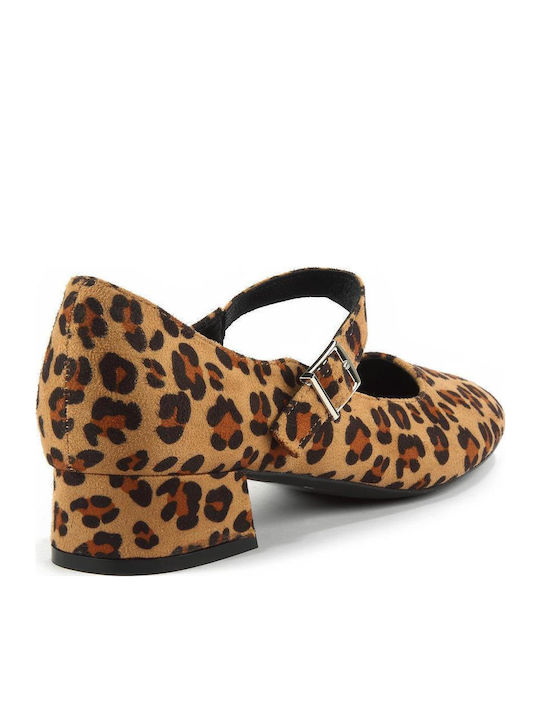 Pumps mit Riemen & Niedrigem Absatz Tiermuster Mehrfarbige