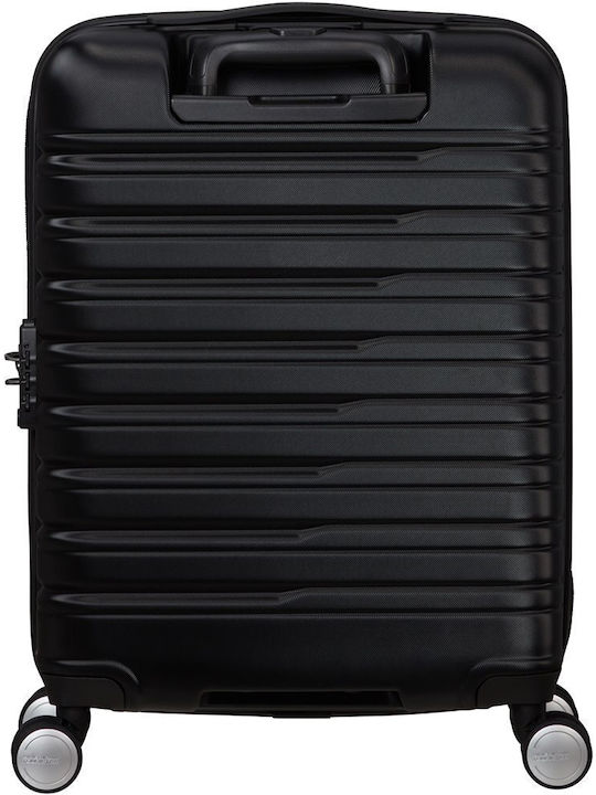 American Tourister Flashline Cabin Hard Suitcase Black with 4 Wheels Height 55cm