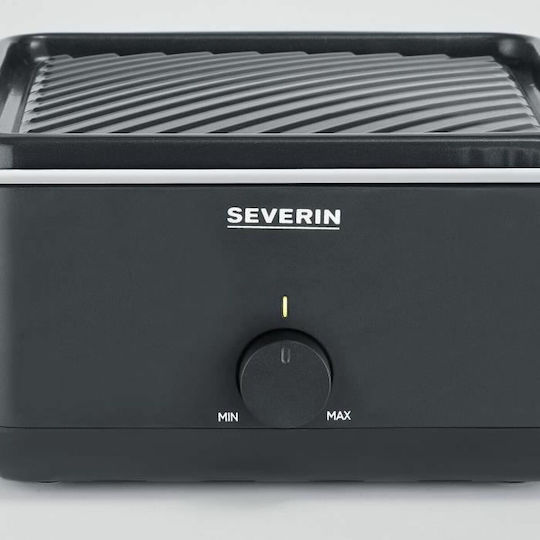 Severin Tischplatte Elektrogrill Geriffelte Platte 800W mit einstellbarem Thermostat 24cmx24cmcm
