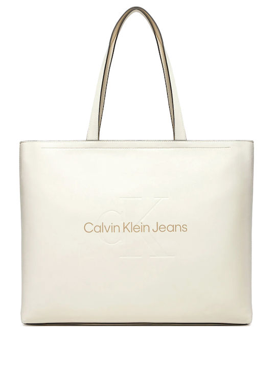 Calvin Klein Women's Bag Tote Hand Ecru