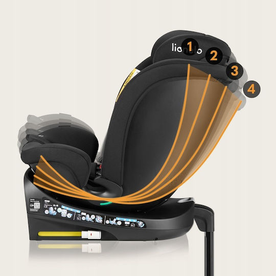 Lionelo Navy Детско Столче за Кола i-Размер с Isofix Black Tirquase