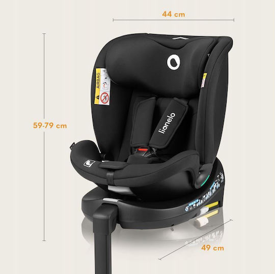 Lionelo Navy Детско Столче за Кола i-Размер с Isofix Black Tirquase
