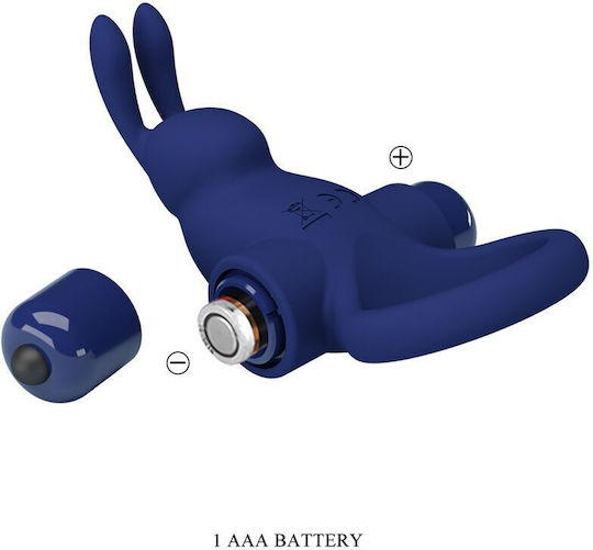 Pretty Love Rabbit Δονούμενο Δαχτυλίδι Πέους Σιλικόνης Μπλε BI-239929