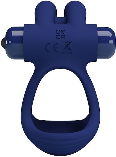 Pretty Love Double Vibration Ring Schwanz Silikon Blau BI-239945