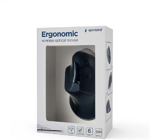 Gembird Ergonomic Ασύρματο Ποντίκι Μαύρο