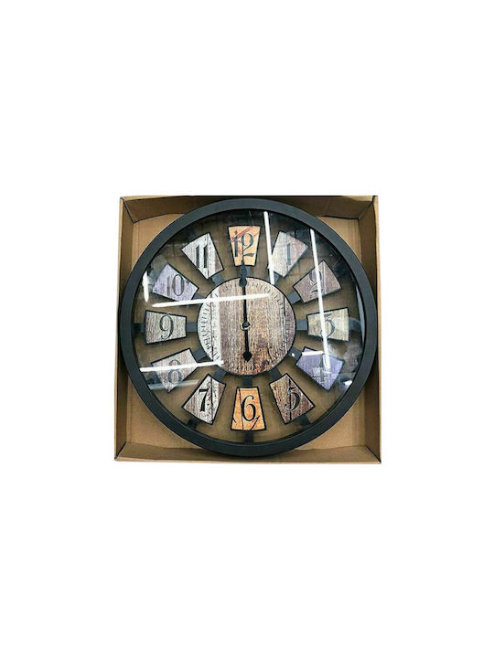 Wall Clock Plastic Black Ø30cm