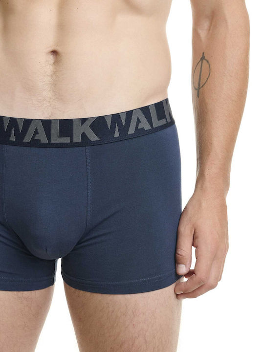 Walk Men's Boxers Blue-Grey Melange 2Pack