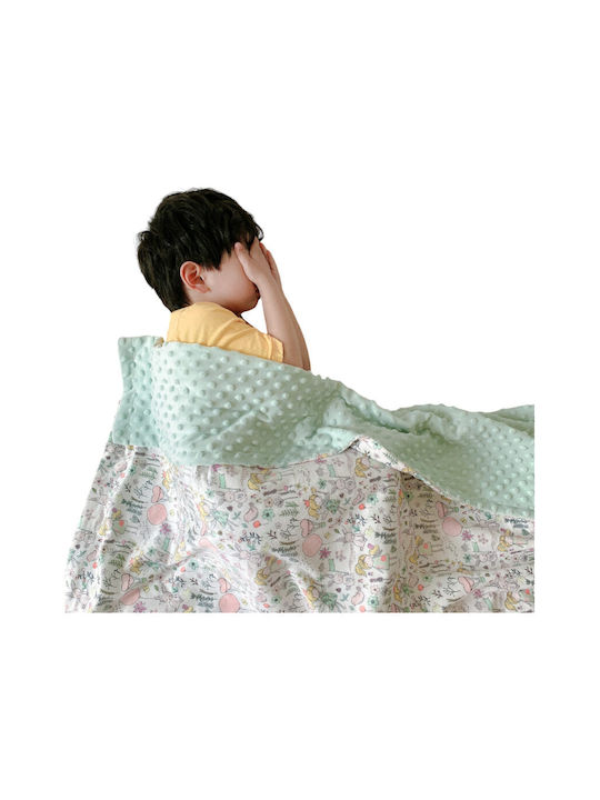 Queen Mother Blanket Cot Velvet Light Blue 110x150cm