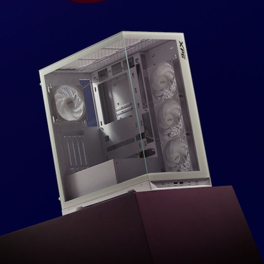 Adata Invader X BTF Геймърско Midi Tower Компютърна Кутия със Страничен Прозорец Бяла