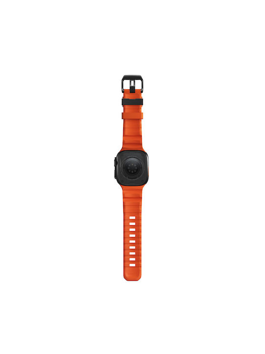 Curea Sport Nomad Rocky Point Fkm din Cauciuc Impermeabilă pentru Apple Watch Seria 4 5 6 Se 8 9 & Ultra 1/2 Apple Seria 10 46mm 42 44 45 46 49mm Magma Portocaliu Negru Nm014865858