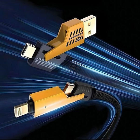 Andowl Flat USB to Lightning / Type-C Cable 1.2m (Q-SJ60)