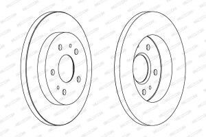 Brake Disc Set 2 Pcs Front Right Left Daewoo Daihatsu Honda Toyota Outer Diameter 273.0 Mm Thickness 16.0 Mm 5 Holes