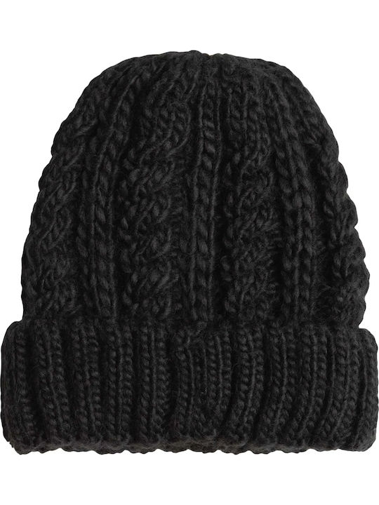 Tram Beanie Unisex Σκούφος Πλεκτός σε Μαύρο χρώμα