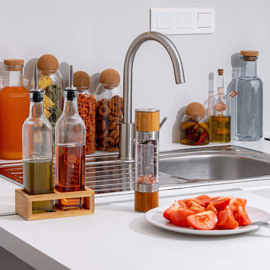 Estia Bamboo Essentials Χειροκίνητος Μύλος Αλατιού 2 Θέσεων Πλαστικός σε Καφέ Χρώμα 22cm