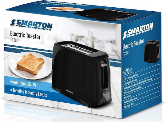 Smarton Φρυγανιέρα 2 Θέσεων 650W Μαύρη