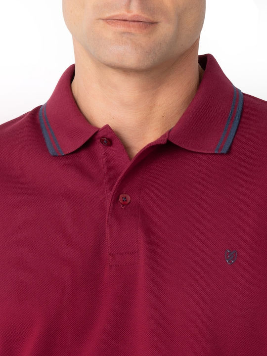 Polo Short Sleeve Burgundy Blouse