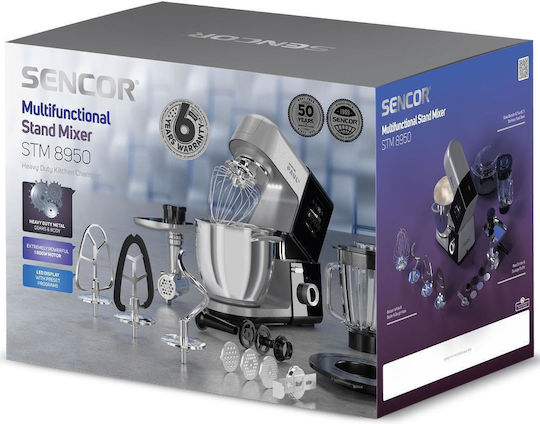 Sencor Κουζινομηχανή 1800W με Ανοξείδωτο Κάδο 6.7lt