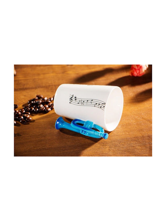 Gadget Master Musik mit Griff Trompete Becher Keramik Blau 250ml