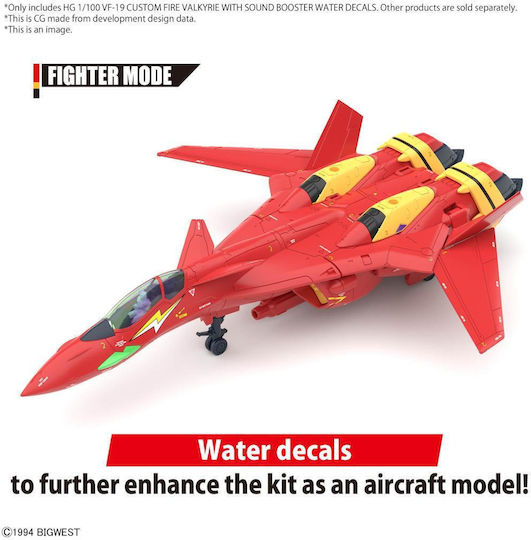 Macross Hg 1/100 Vf-19 Custom Fire Valkyrie Wasserschiebebilder Modellbausatz