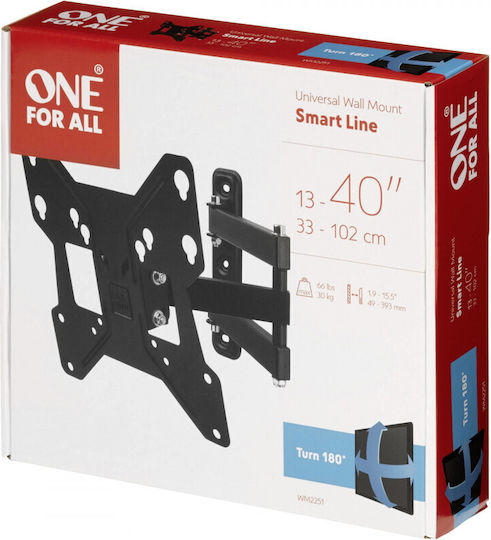One For All WM 2251 OFA-WM2251 Wall TV Mount with Arm up to 40" and 30kg