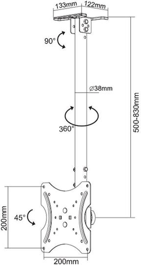 Tele TVS-504A Βάση Τηλεόρασης Οροφής