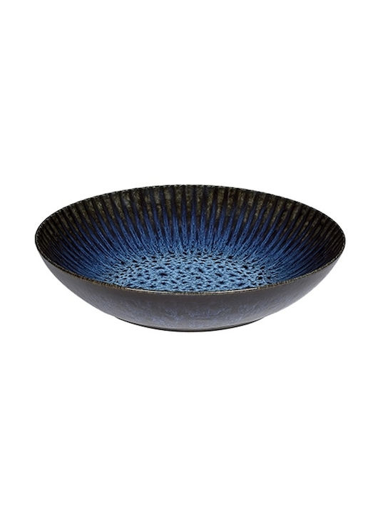 e-exoplismos Serving Bowl Round Ceramic Black with Diameter 22cm 6pcs